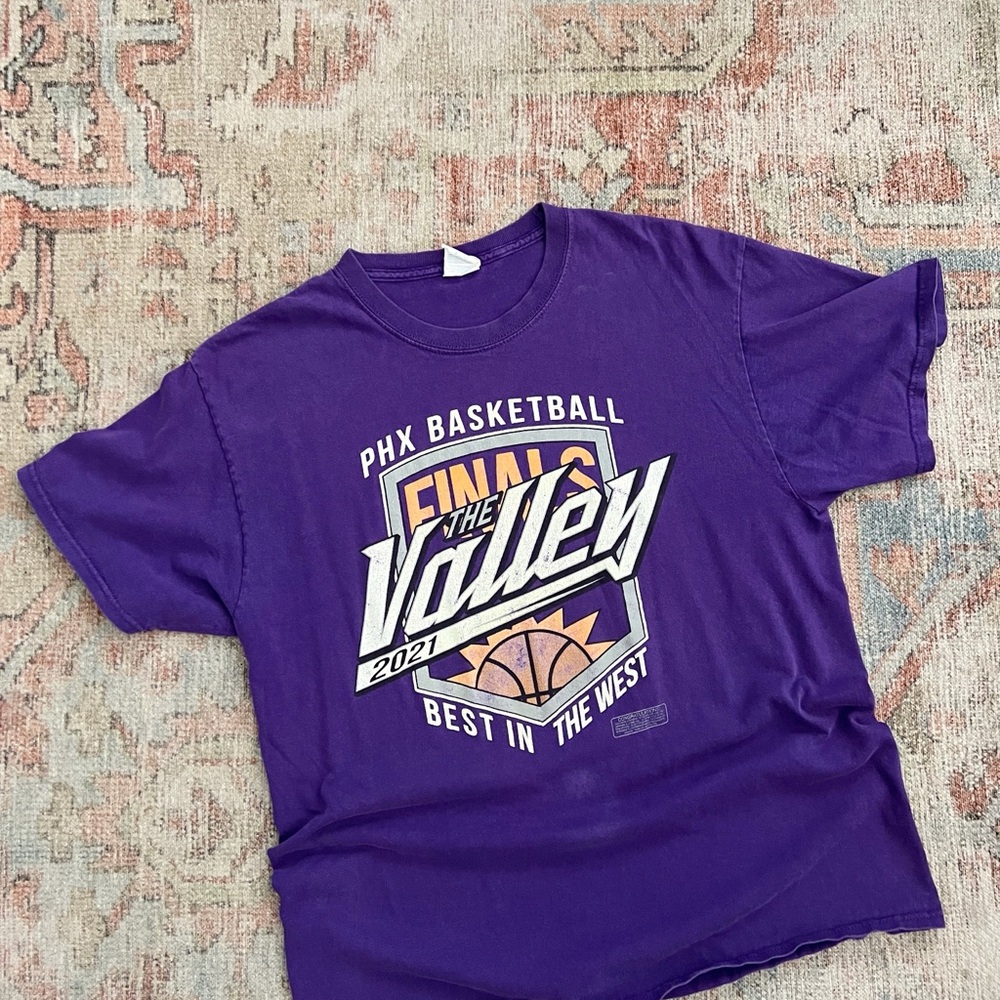 Phoenix Suns NBA Playoff Tee/ Purple Short Sleeve Tee with White Design
